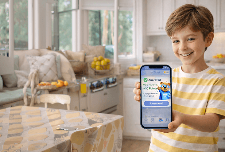 Child setting the table