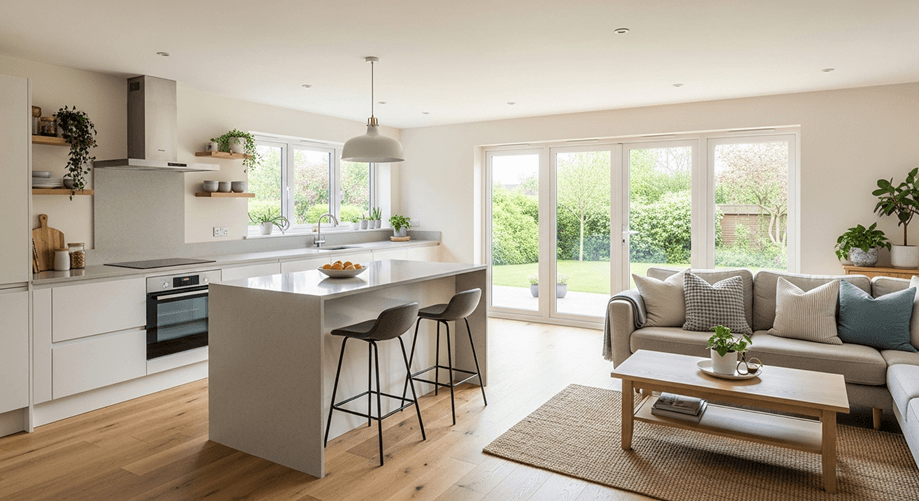 Child cleaning the counter